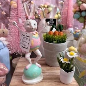 Retired Johanna Parker Easter Bunny w/ Butterfly Retro Vintage Style New